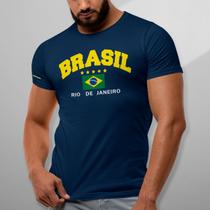 Camiseta Masculina Estampada Brasil Rio De Janeiro 100% Algodao Premium