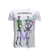 Camiseta Masculina Estampada Casal Caveiras - 100% Algodão Penteado Premium - Inspired