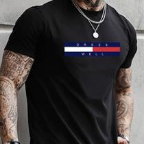 Camiseta Masculina Estampada Casual Algodão Dress Well