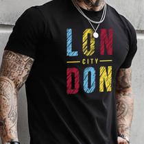 Camiseta Masculina Estampada Casual Algodão London
