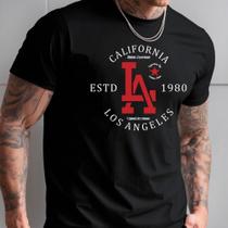 Camiseta Masculina Estampada Casual Algodão Los Angeles