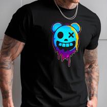 Camiseta Masculina Estampada Casual Algodão Panda