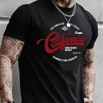 Camiseta Masculina Estampada Casual Algodão Sumer Califórnia