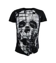 Camiseta Masculina Estampada Caveira Mexicana Cruz Rock Flor Mulher India Algodao Penteado