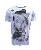 Camiseta Masculina Estampada Caveira Mexicana Cruz Rock Flor Mulher India Algodao Penteado