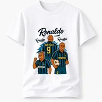 Camiseta Masculina Estampada Craque Histórico Futebol Internacional Algodão Casual Camiseta Masculina Estampada Craque Histórico Futebol Internacional Algodão Casual