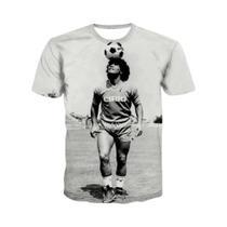 Camiseta Masculina Estampada Em 3D De Estrela Do Futebol Moda Verão Casual Para Fãs