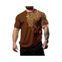 Camiseta Masculina Estampada Em 3D, Respirável, Gola Redonda, Secagem Rápida, Confortável, Manga