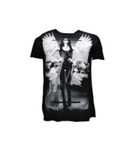 Camiseta Masculina Estampada Guitarra Mulher Anjo- 100% Algodão Penteado Encorpado Premium - Rock