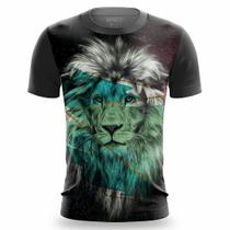 Camiseta Masculina Estampada Leão Camisa Casual Lion Verão Camiseta Masculina Estampada Leão Camisa Casual Lion Verão