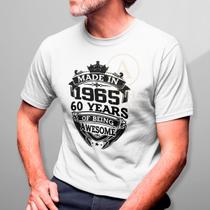 Camiseta Masculina Estampada Made In 1965 Vintage 100% Algodao Premium