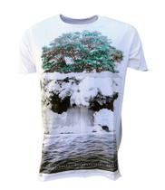 Camiseta Masculina Estampada Natureza Explosão Bomba - 100% Algodão Penteado Encorpado Premium