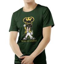 Camiseta Masculina Estampada Queen Rato Desenho Manga Curta Algodão Premium e Conforto Fio 30 Penteado