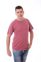 Camiseta Masculina Estonada Marsala Estampa Logomarca Lateral