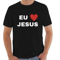 Camiseta Masculina Eu Amo Jesus Frase da Moda