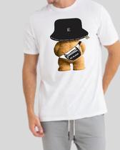 Camiseta Masculina Ez Bear Algodão Egípcio Branca