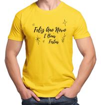 Camiseta Masculina Feliz Ano Novo E Boas Festas Camisa Algodão Coleção Festas