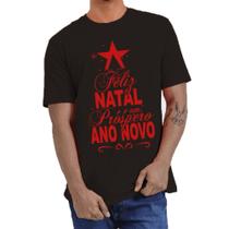 Camiseta Masculina Feliz Natal E Um Próspero Ano Novo Camisa De Algodão