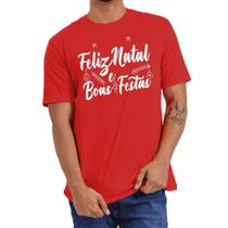 Camiseta Masculina Feliz Natal Fim De Ano Camisa 100% Algodão