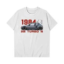 Camiseta Masculina Feminina 205 Turbo 16 WRC Racing Fans De Manga Curta, Top Moderno