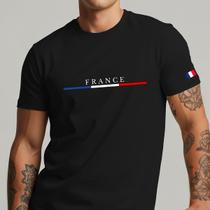 Camiseta Masculina França Casual 100% Algodão Confortável