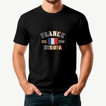 Camiseta Masculina FRANÇA Exclusiva Algodão Premium