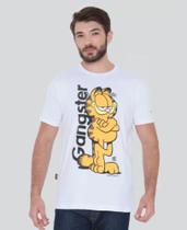 Camiseta Masculina Garfield Personagem em Malha Algodão Gangster