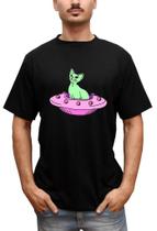 Camiseta Masculina Gato Cat Abduzido Nave