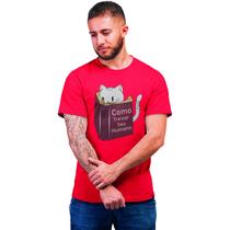 Camiseta Masculina Gato Como Treinar Seu Humano