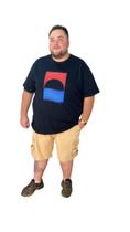 Camiseta Masculina Gola Careca Plus Size 100% Algodão