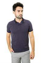 Camiseta Masculina Gola Polo midnigth Azul Marinho mini pontos