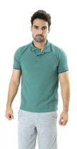 Camiseta Masculina Gola Polo Verde Piquet Gold Com Elastano