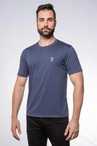 Camiseta Masculina Gola Redonda Bordada Chumbo