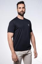 Camiseta Masculina Gola Redonda Bordada Preta