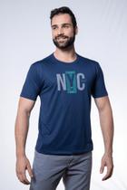 Camiseta Masculina Gola Redonda Estampada Marinho