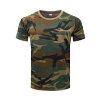 Camiseta Masculina Grande Camuflada 3D Verão Moda Ao Ar Livre Casual Gola Redonda Manga Curta