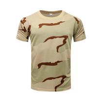 Camiseta Masculina Grande Camuflada 3D Verão Moda Ao Ar Livre Casual Gola Redonda Manga Curta