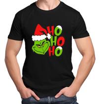 Camiseta Masculina Grinch Natal Hohoho Camisa De Algodão Feliz Natal