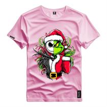 Camiseta Masculina Grinch Personagem Verde Do Natal Esqueleto Camisa Premium Algodao Top