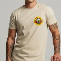 Camiseta Masculina Guns N' Roses Banda Rock Estilosa Algodão Tshirt Skull Camisa