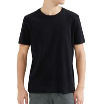 Camiseta Masculina Hering MC Cotton Pima Preto - LZ17