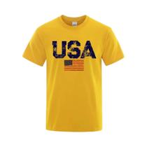 Camiseta Masculina Hip Hop Vintage EUA - Tamanho Grande - Algodão