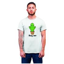 Camiseta Masculina Hug Me Cacto Preta