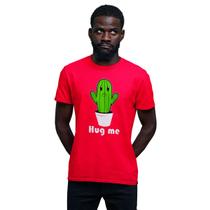 Camiseta Masculina Hug Me Cacto Preta Camiseta Masculina Hug Me Cacto Preta