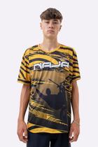 Camiseta Masculina HUPI Bike Naja V10 Amarelo e Preto Camiseta Masculina HUPI Bike Naja V10 Amarelo e Preto