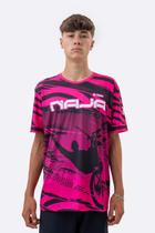 Camiseta Masculina HUPI Bike Naja V10 Pink e Preto Camiseta Masculina HUPI Bike Naja V10 Pink e Preto