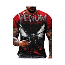 Camiseta Masculina Impressa Em 3D Marvel Venom, Camiseta Casual De Verão, Moda Streetwear