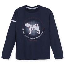 Camiseta Masculina Infantil Camisa Manga Longa Estampa Cachorro Charpey Gola Redonda Lisa Básica Camiseta Masculina Infantil Camisa Manga Longa Estampa Cachorro Charpey Gola Redonda Lisa Básica