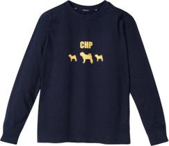 Camiseta Masculina Infantil Manga Longa Estampa Cachorrinhos Charpey Meia Malha Gola Redonda Camiseta Masculina Infantil Manga Longa Estampa Cachorrinhos Charpey Meia Malha Gola Redonda