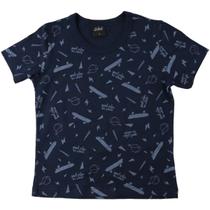 Camiseta Masculina Infantil Skate Azul Marinho Rovitex Camiseta Masculina Infantil Skate Azul Marinho Rovitex